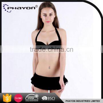 < OEM> Beach Bikini Photos Mini Bikini Black Newest Halter Bikini photo-4