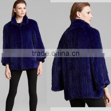 SJ438-01 Plus Size Apparel Dyed Color Rabbit Furs Jacket Lady 2015-2016