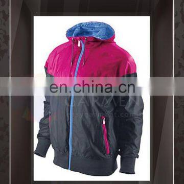 OEM Design Hot Sales Outdoor Waterproof Zip Contrast Color Logo Printing Women Running Jacket