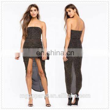 fashion party strapless hem shine bright sex girl sparkle dress low price OEM service