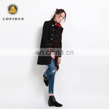 China Competitive Price Women Black Long Winter Coats