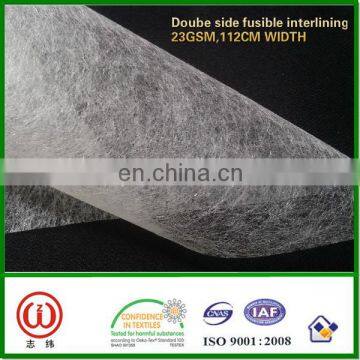 Double side fusible interlining for garments