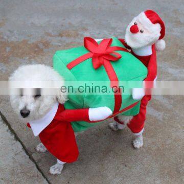 New Version Pet Dog Back-Carry Gift Costume Clothes BackCarrying With Presents For Party Xmas Christmas Present photo-2