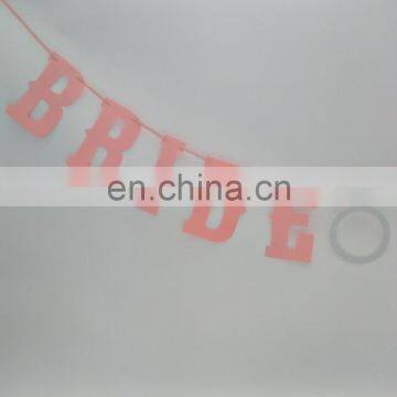 Pink Bride To Be With Silver Rings for Hen Party Flag Banner photo-3