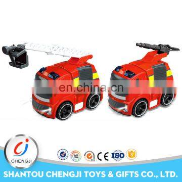 New arrival small children inertia construction toy fire truck with cannon