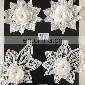 New Arrival White 3d Flower Lace Trim for Dress and Decoration photo-4