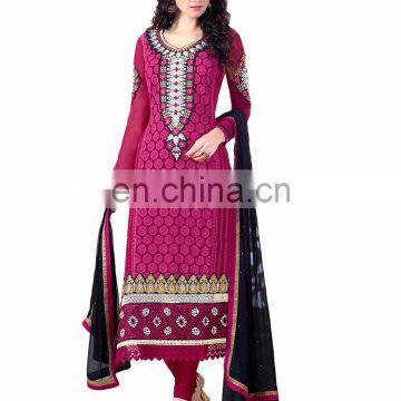Semi-Stitched Dress Material / Latest 2017 Embroidery With Stone Work / Latest Casual Wear And Ocassion Wear(salwar kameez suit)