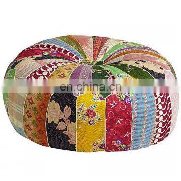 Handmade Cushion Pillow Cover Floor Sofa Throw Indian Decor Kantha Art Moroccan Ottoman Puff.