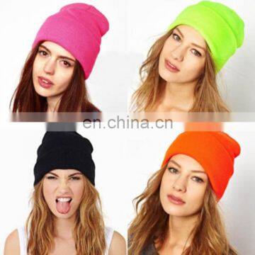 Catgirl Plain Beanie Knit Ski Cap Skull Hat Warm Solid Warm Cuff Blank Beanie photo-6