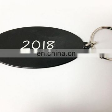 new unique anodized black aluminum metal oval key tags