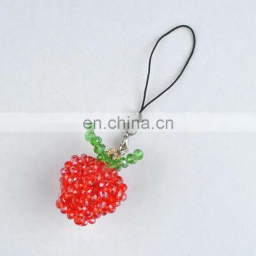 glass beads weaved in strawberry shape