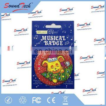 Merry Chrismas LED flashing musical badge