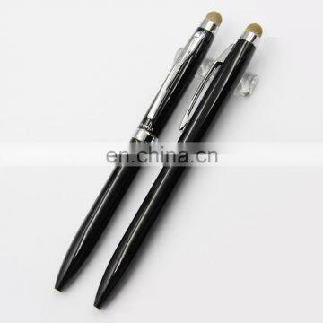 slim stick fashion black lacquer capactive stylus sreen touch metal ball pen