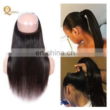 Cuticle Aligned Raw Virign Hair Temple Indian Hair 360 Lace Frontal Closure