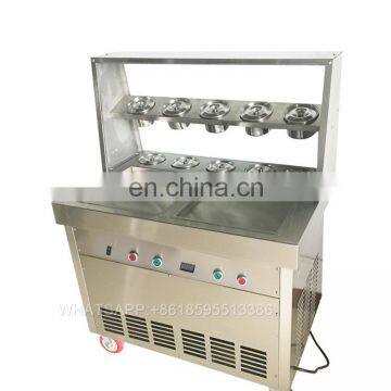 600 single flat pan roll fry ice cream fried ice cream machine