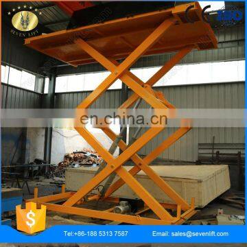 7LSJG Shandong SevenLift manual hydraulic woodworking container scissor lift table