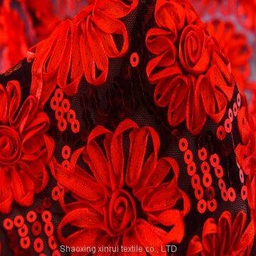 African Small Order Acceptable Sequins Lace Korean Sequin Dress Fabric photo-2