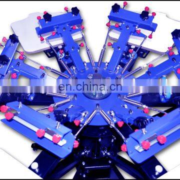 Micro Adjust Six Color Six Station Manual Overprinting Screen Printing Machine T-shirt Overprinting Screen Printer Machine photo-5