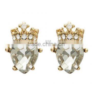 18k Gold Jewelry Stud Daily Wear Alloy Crystal Stone Vintage Exquisite Rhinestone Fashion Earring