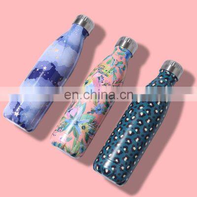 Gint Water Transfer Finishing Stainless Steel Drink Bottle Low MOQ Popular Cola Shape Customized Color Water Juice Coffee Bottle photo-3
