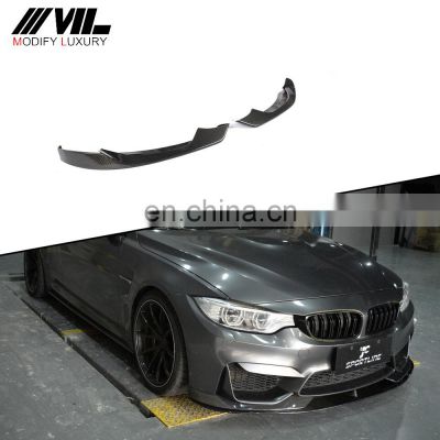 Carbon Fiber Front Bumper Side Lip Splitter for BMW F80 M3 Sedan F82 F83 M4 Coupe Original M Bumper 12-18