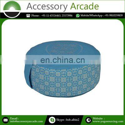Top Sale Round Shape Dyed 100% Cotton Twill Yoga Zafu Meditation Cushion Buy From Indian Supplier photo-3