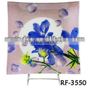 Professional China Made Cheap Sqaure Shape Hot Bending Disposable Glass Side Plate