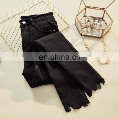 2020 Top Selling Soft, and Breathable Fashionable New Style Blue Black Gray Denim Ladies Pencil Pants Women Pencil Jeans/ photo-4