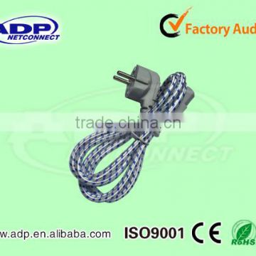 cotton braided jacket ac power cord