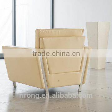 Soft Back With Sqare Stitching Leather Sofa Price Good 3seater Item 8060 photo-2