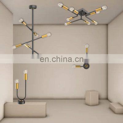 HUAYI High Lumen Iron Multiple Heads E14 Indoor Living Room Hotel Modern Decorative LED Pendant Lamp