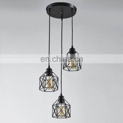Industrial Metal Black Cage Flush Mount Ceiling Lamp Light Fixture LED Pendant Light photo-4