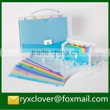 Clear plastic expanding handle 12 pockets file folders