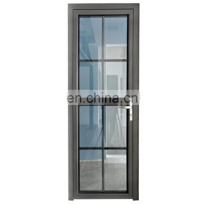 Aluminum casement door modern front design Tempered glass entrance doors residential