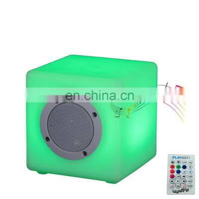 Wholesale Battery Operated rechargeable cordless Portable plastic music speaker Waterproof LED Light Speaker Wireless