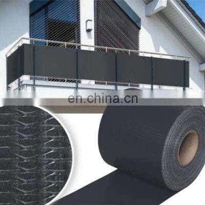 0.19*50m Pvc Tarpaulin Vinyl Privacy Fence Stripe, Green Grey Color Strip Tarpaulin for Garden Fence photo-2