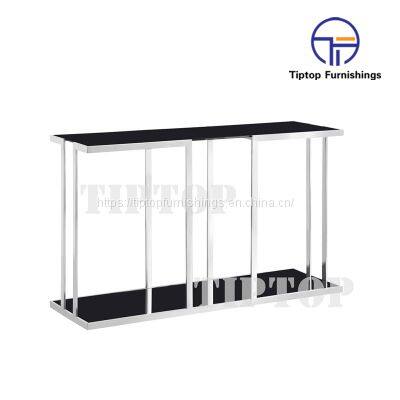 Modern Hallway High End Customized Hotel Hall Gold Stainless Steel Console Table