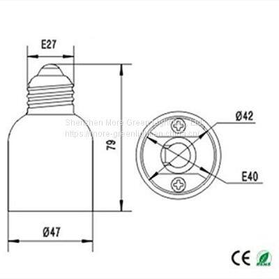 Russia Plastic E27 to E40 Lamp Holder Adaptor photo-2