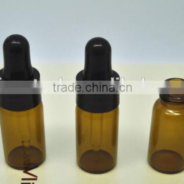 cute 2ml amber glass dropper vial