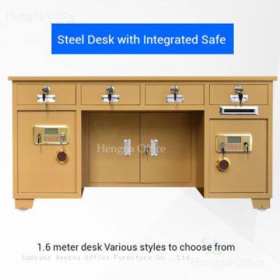 Steel Desk With Integrated Safe | Payment Security & Theft Protection | Hospital Billing Office - OEM Factory