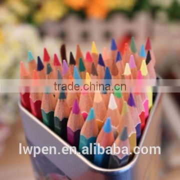 Hot sale 72 wooden canister color pencil set with pencil box for kids