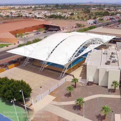 Newly Built Membrane - Structure Basketball Court Roof Supported by Pipe Trusses, Design of Membrane - Structure Badminton Hall Supported by Grid and Construction Budget photo-3