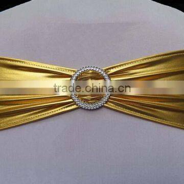 shiny gold chair band with buckle for wedding/party/banquet/event