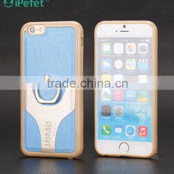 Double Color Cell Phone Leather Case for IPhone 6S With Ring Holder photo-3