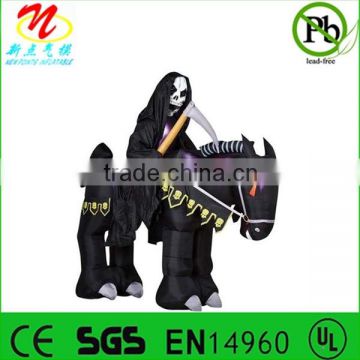 Halloween inflatable giant reaper riding a horse