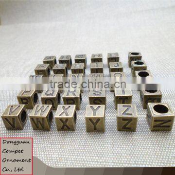 Diy Bracelet Alloy Jewelry Accessories The Ancient Bronze Square 7 X7mm 26 English Letters Beads photo-2
