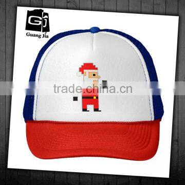 Guangzhou Guangjia wholesale promotional custom 5 panel image printed 100% polyester mesh trucker cap                        
                                                Quality Choice