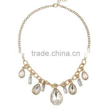 Vogue Crystal Designs Gold Jewelry Women Chain Wedding Necklace