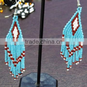 Fashion Bead Drop Earrings Hand Woven Braided Boho Beach Accessories