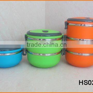 HS029 Plastic And Stainless Steel Combination Lunch Box